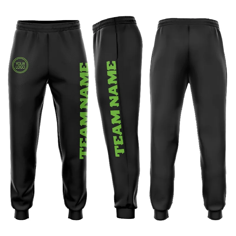 One Size Black Neon Green Fleece Jogger Sweatpants