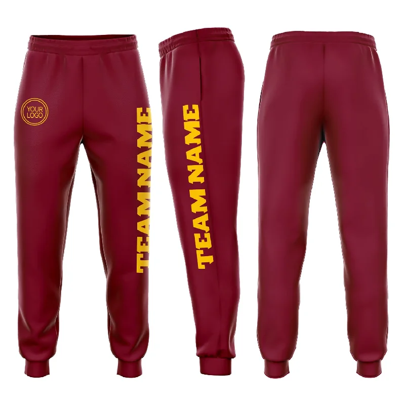 One Size Crimson Gold Fleece Jogger Sweatpants