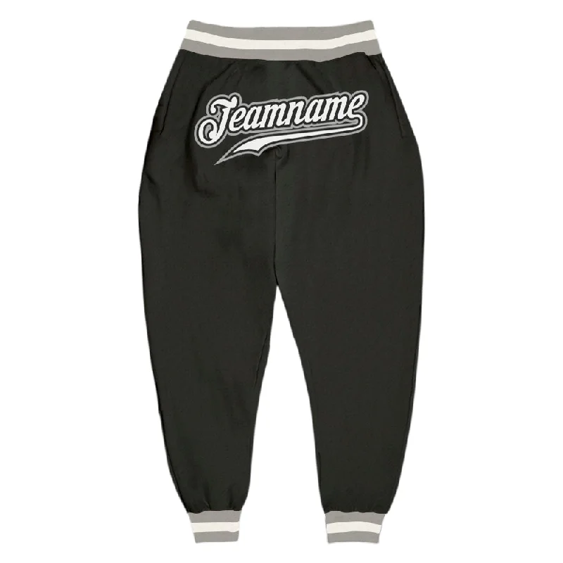 One Size Black White-Gray Sports Pants