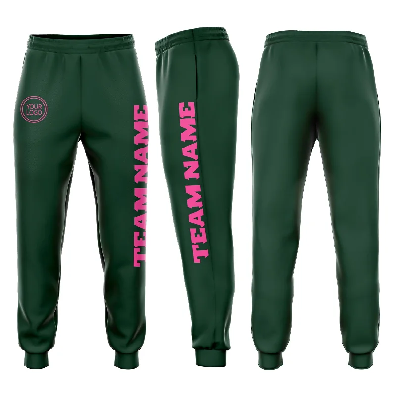 One Size Green Pink Fleece Jogger Sweatpants