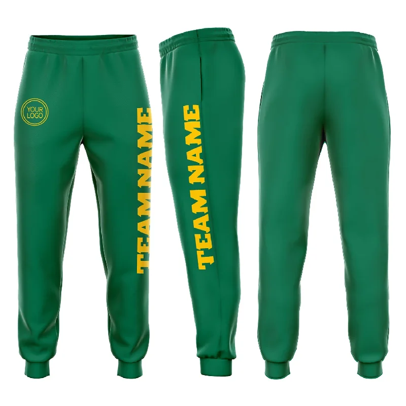 One Size Kelly Green Gold Fleece Jogger Sweatpants