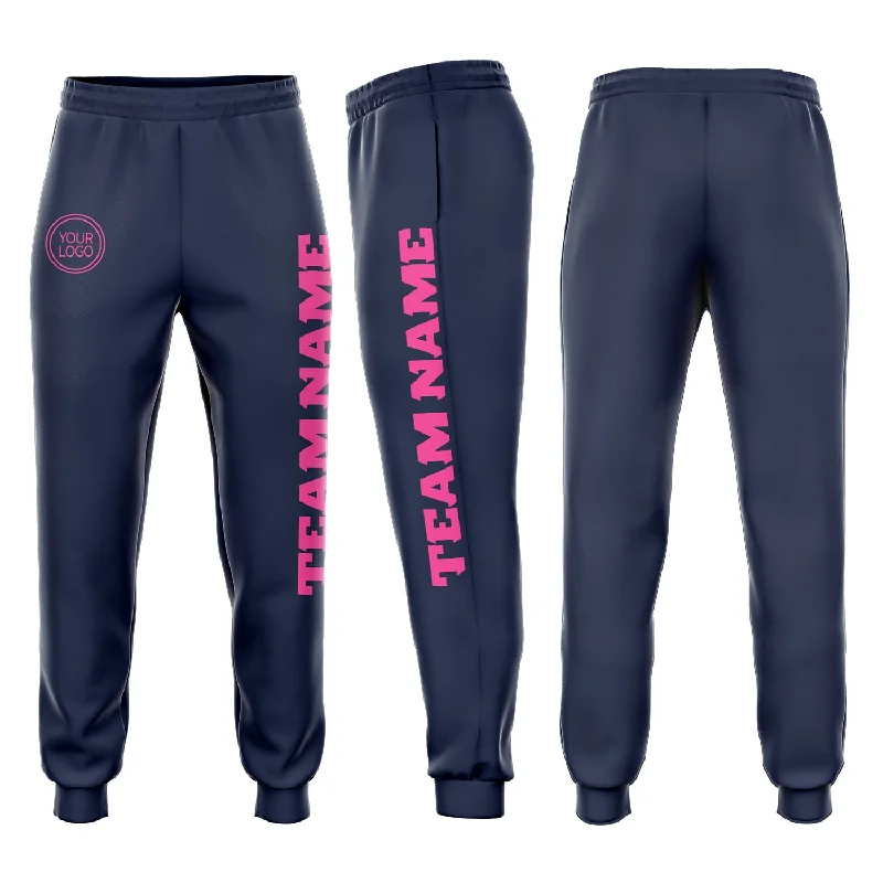 One Size Navy Pink Fleece Jogger Sweatpants