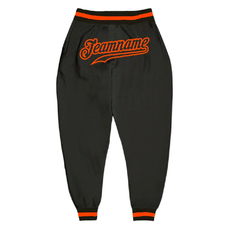 One Size Black Black-Orange Sports Pants