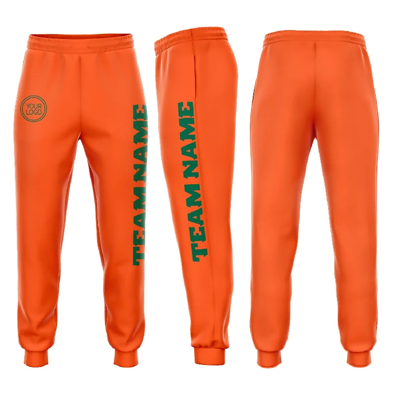 One Size Orange Kelly Green Fleece Jogger Sweatpants