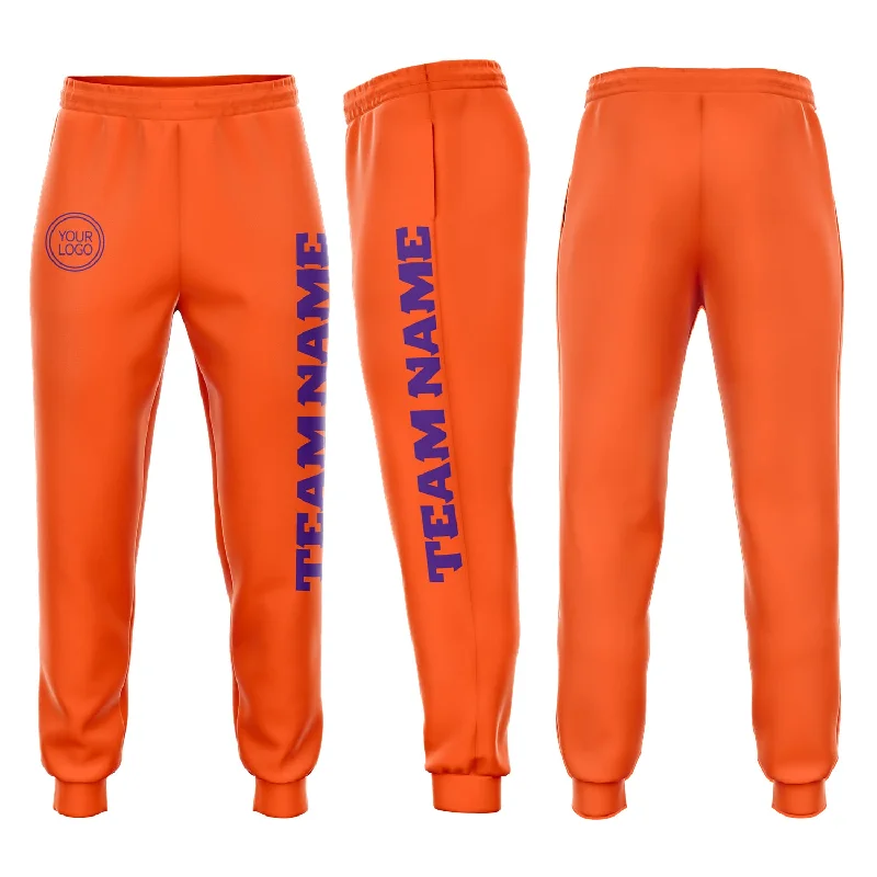 One Size Orange Purple Fleece Jogger Sweatpants