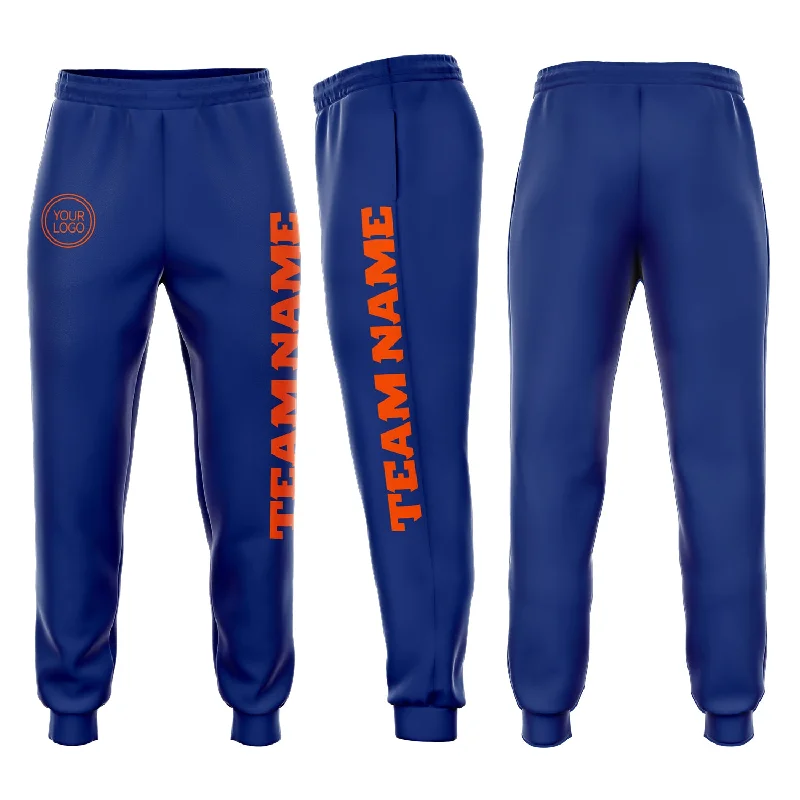 One Size Royal Orange Fleece Jogger Sweatpants