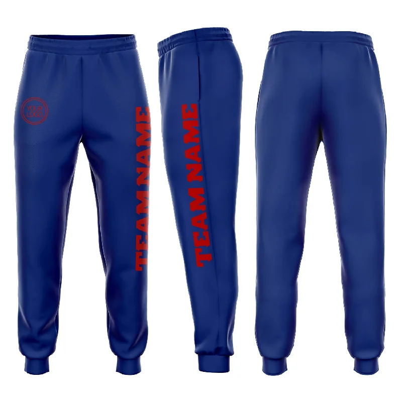 One Size Royal Red Fleece Jogger Sweatpants