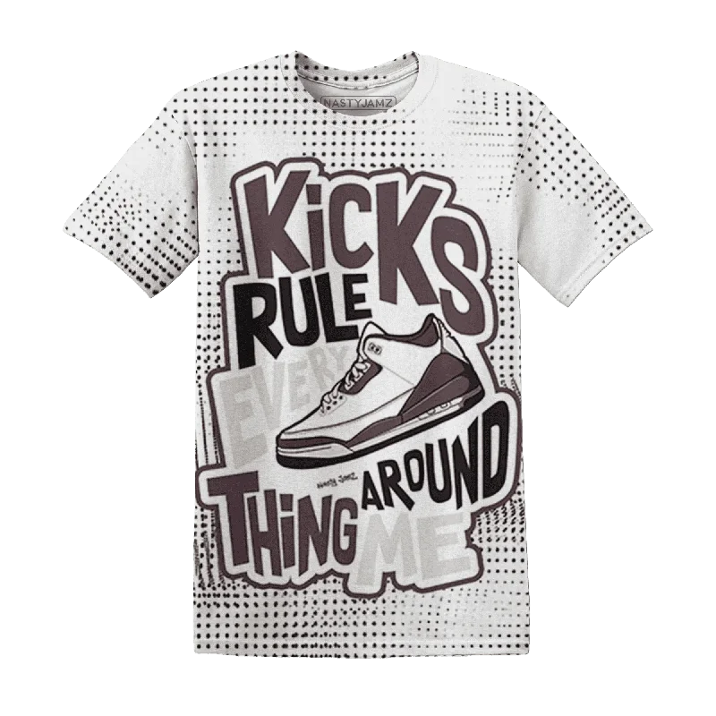 NastyJamz Burgundy Crush 3s T-Shirt Match Kicks Rule All-Over Print