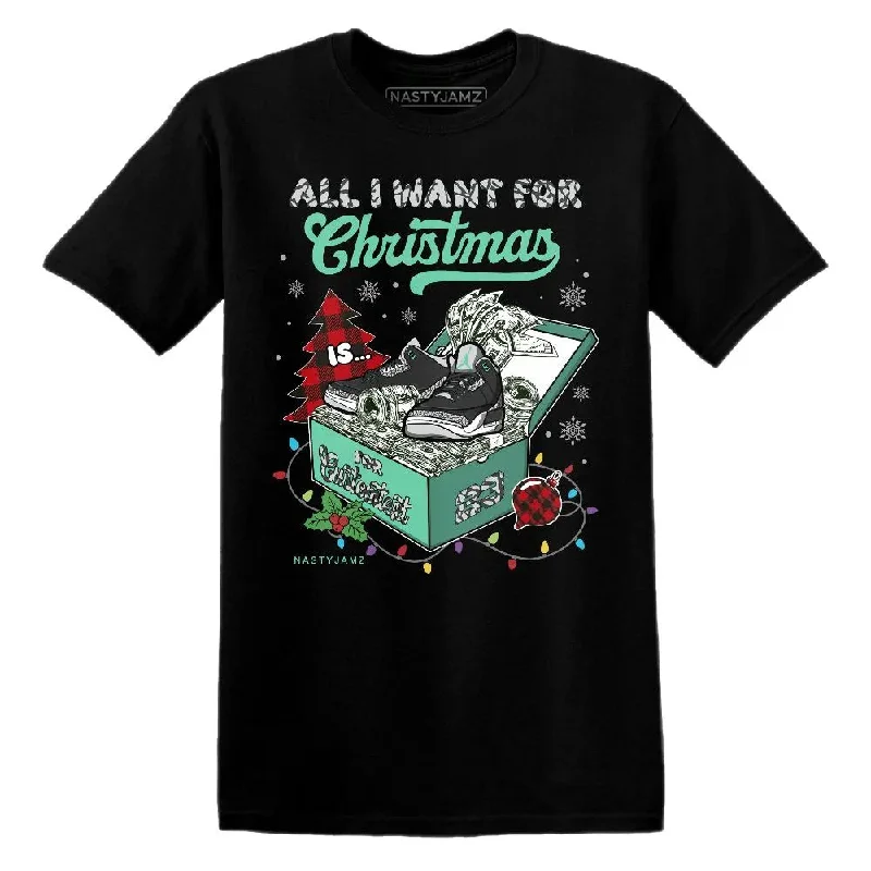 Green Glow 3s NastyJamz T-Shirt Match Dollar Sneaker Box Christmas One Size Text