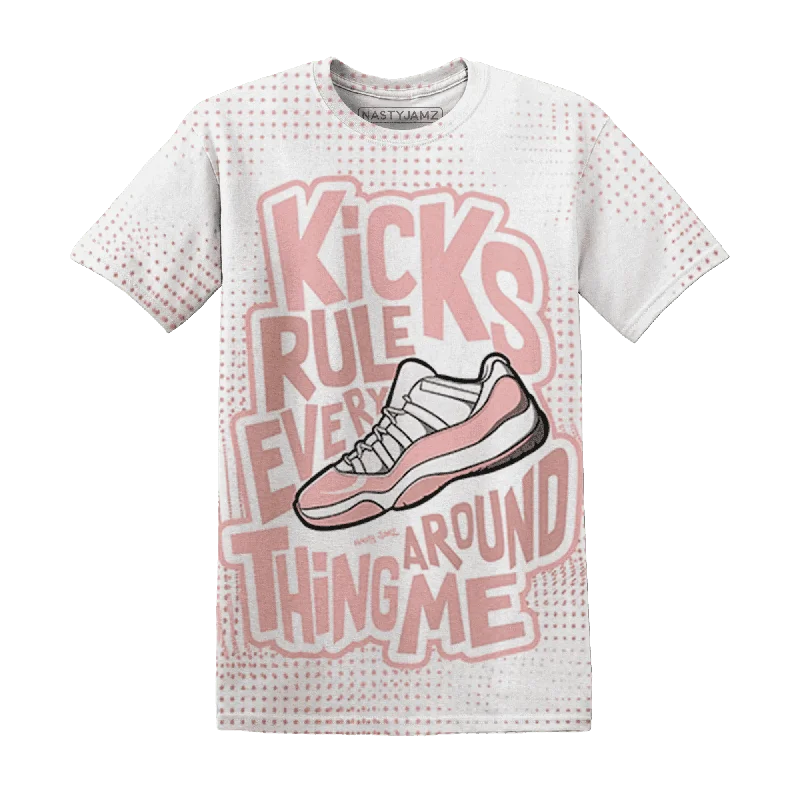 NastyJamz Low Legend Pink 11s T-Shirt Match Kicks Rule All-Over Print