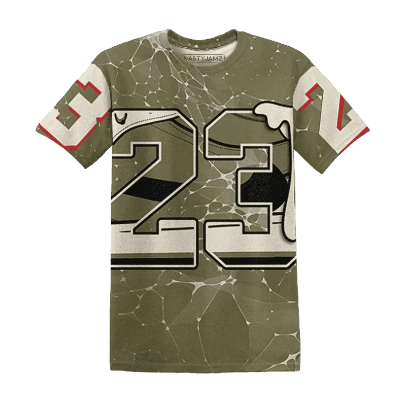 NastyJamz Medium Olive 1s T-Shirt Match 23 Sneaker All-Over Print