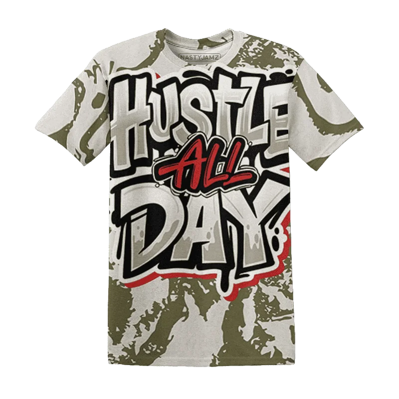 NastyJamz Medium Olive 1s T-Shirt Match Hustle All Day All-Over Print