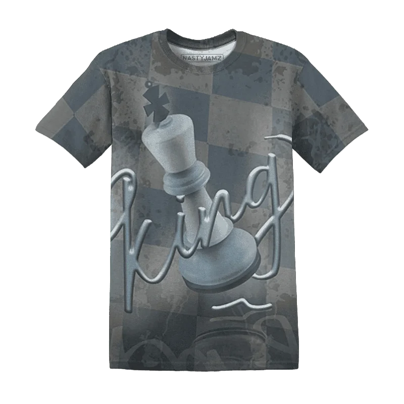 NastyJamz Mid Diffused Blue Grey 1s T-Shirt Match Black King All-Over Print