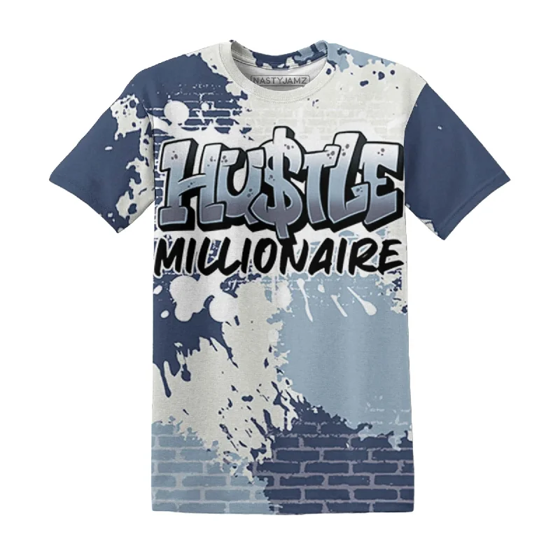 NastyJamz Mid Diffused Blue Grey 1s T-Shirt Match Hustle Millionaire All-Over Print