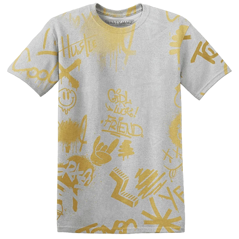 NastyJamz Paris Cement Olympics 6s T-Shirt Match Graffiti King Doodle Style All-Over Print