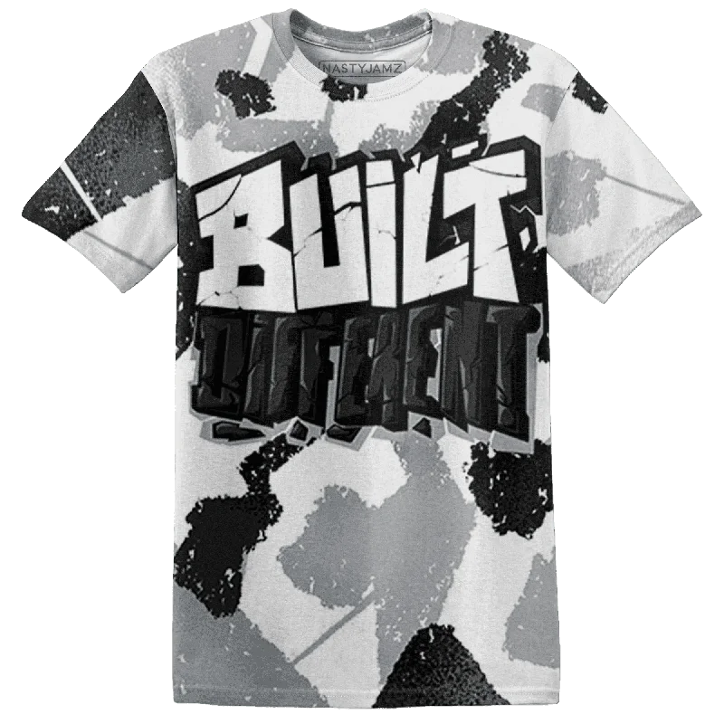 NastyJamz Wolf Grey 1s T-Shirt Match Built Different Broken All-Over Print